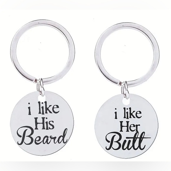 Accessories - ANY 2/$18! 2 Piece Stainless Steel Funny Keychainain/Backpackck Charm